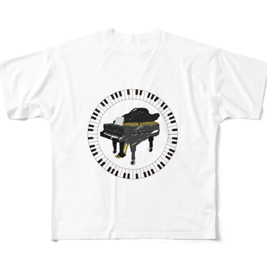 chicodeza by suzuriのかわいいピアノマーク All-Over Print T-Shirt