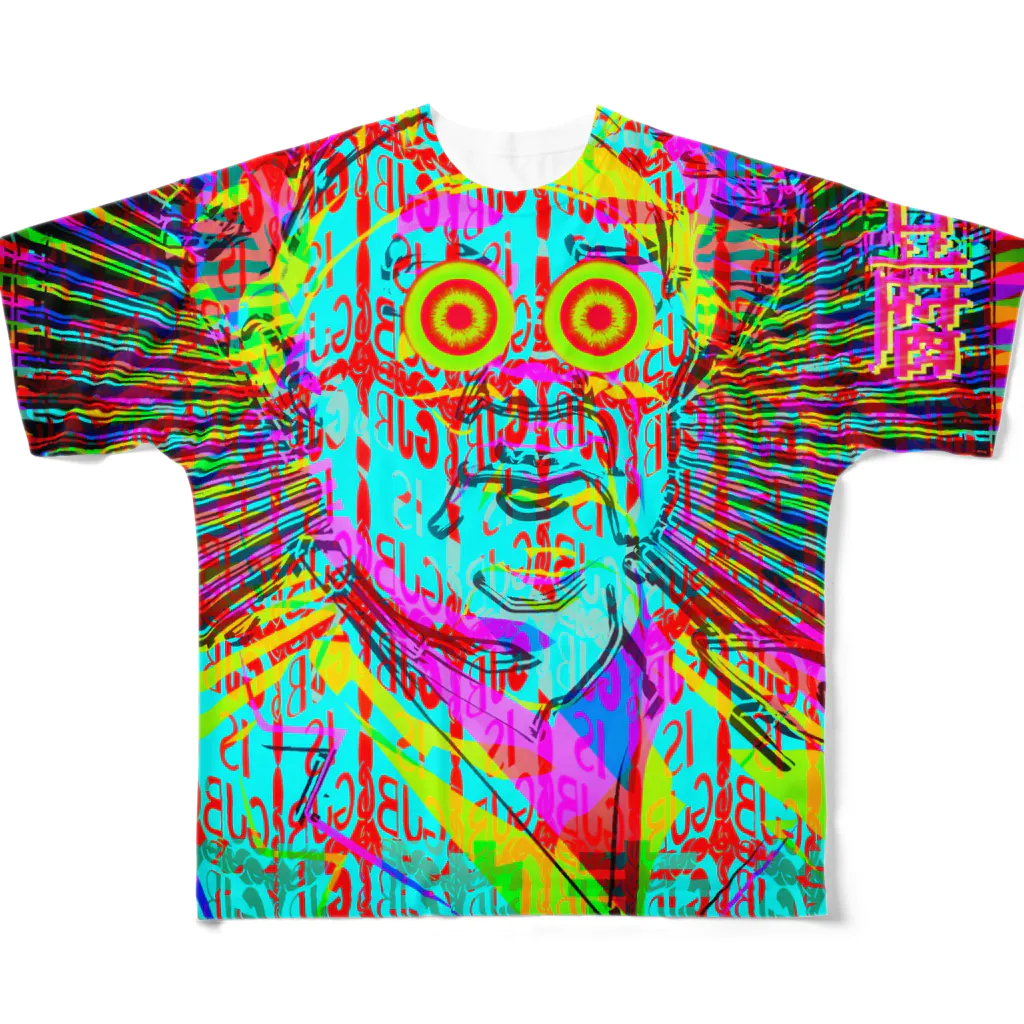 GAJHABA(画蛇•葉)地下から浮上NFTのMR.psychedelic CHIN フルグラフィックTシャツ