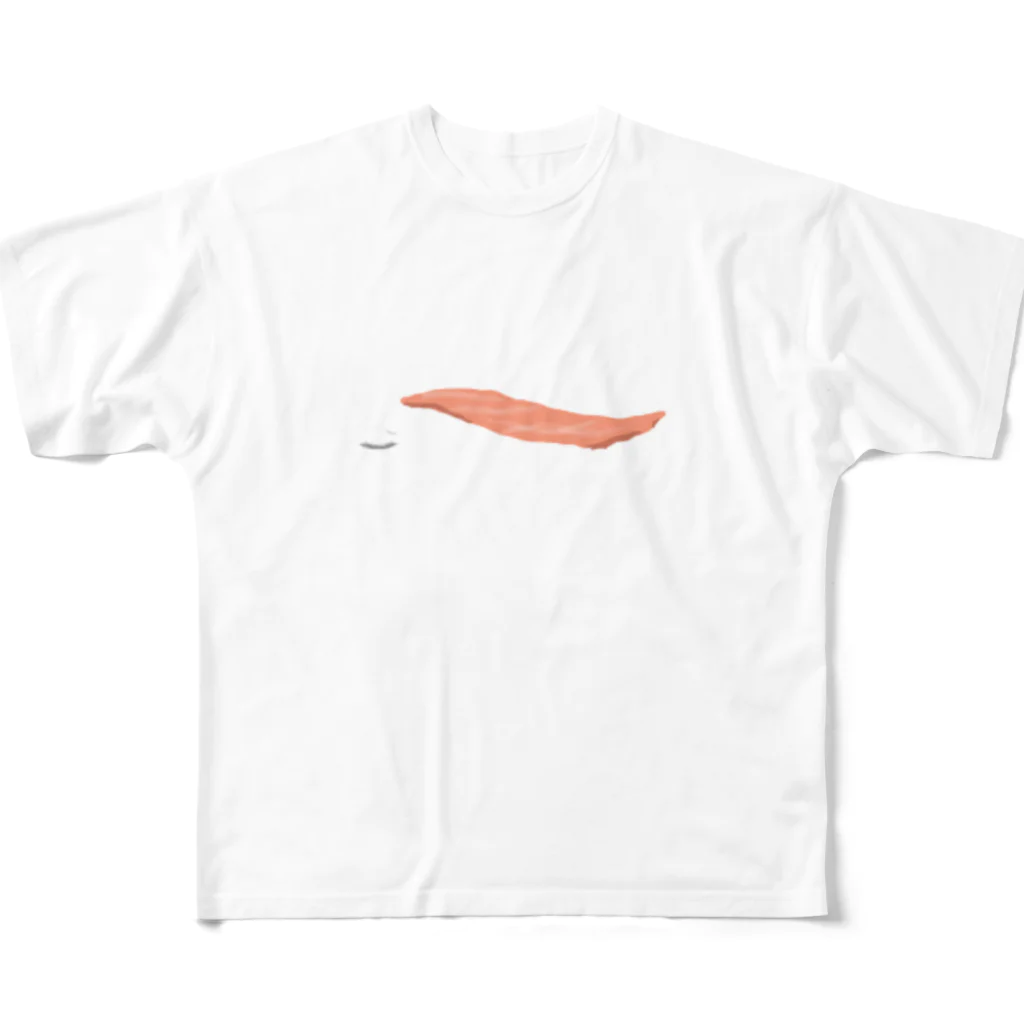 free_bat24のサーモンの切り身と米粒。 All-Over Print T-Shirt