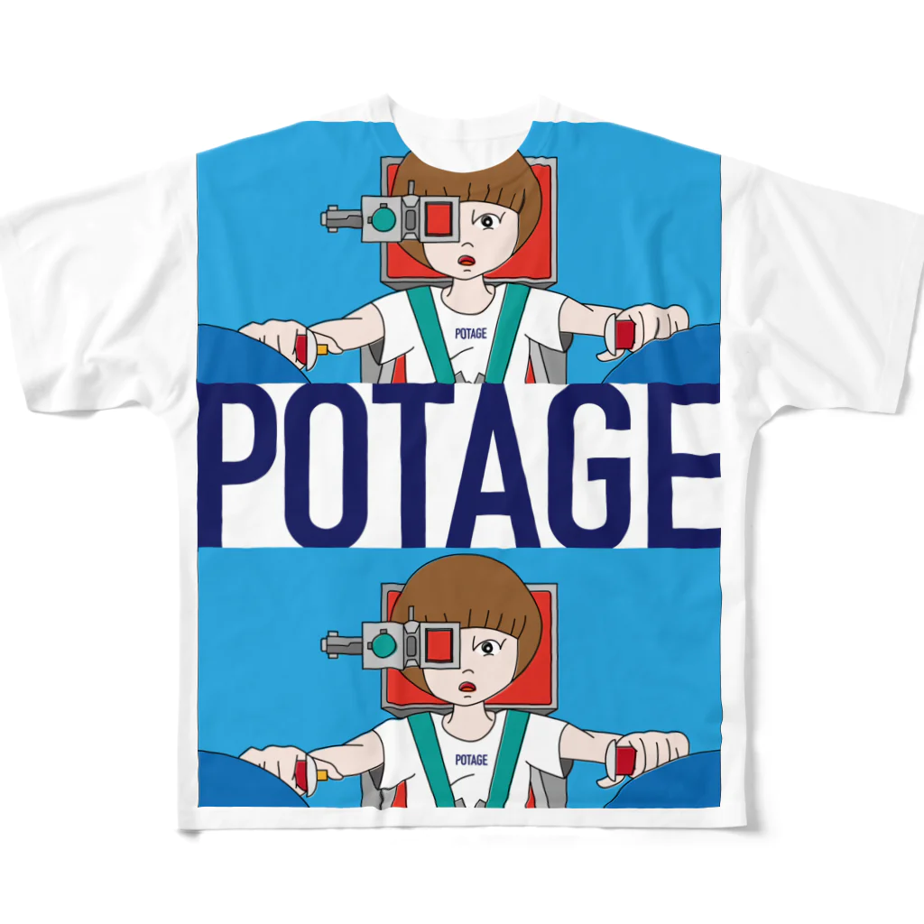 POTAGEのGUN_GIRL【POTAGE.ver】 フルグラフィックTシャツ