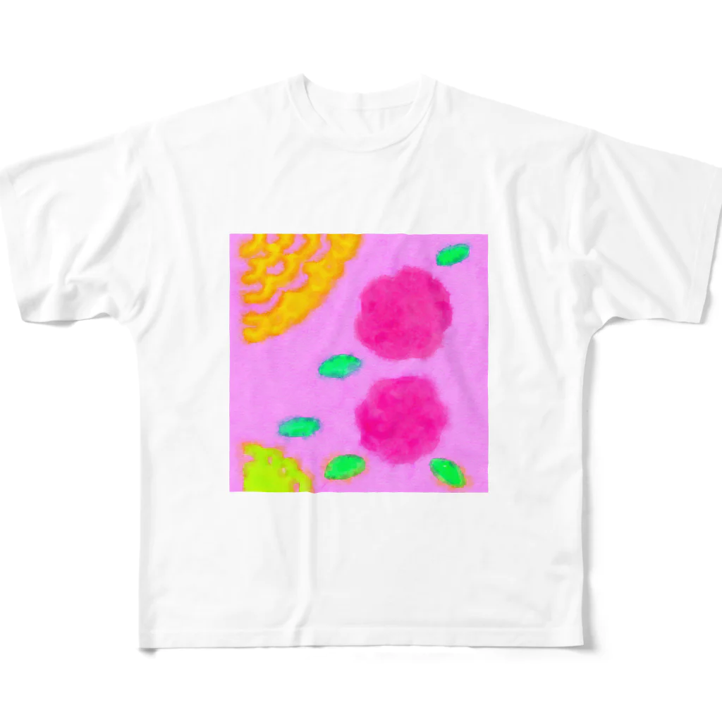 Noëlのピンクとお花 All-Over Print T-Shirt