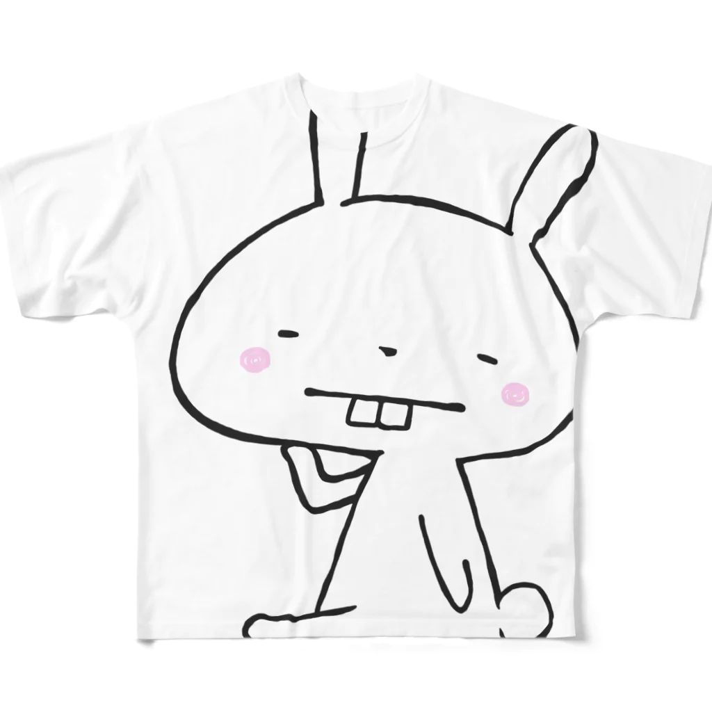 おいもち屋のうさでっぱ フルグラフィックTシャツ