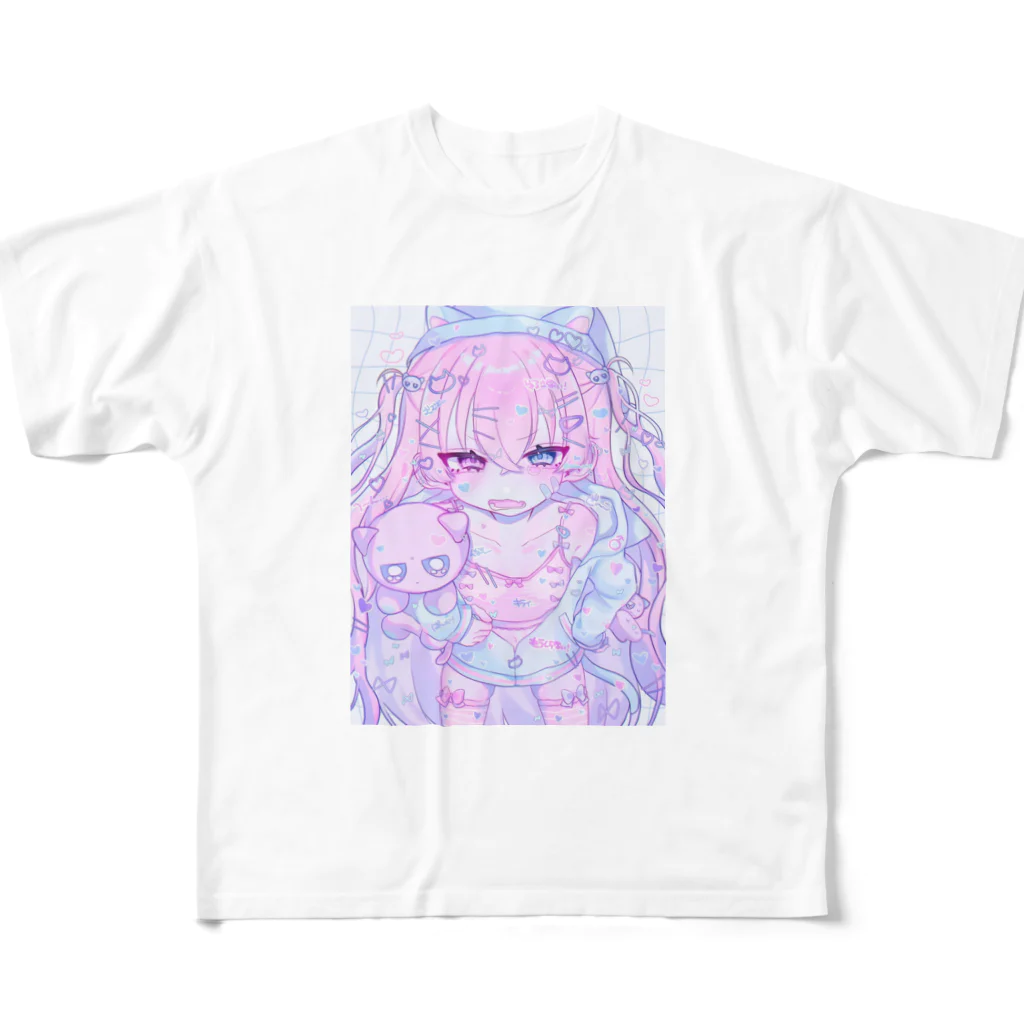 モマ@のゆめかわネコパジャマくん フルグラフィックTシャツ