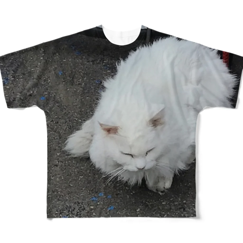 空屋　sorayakusakaの自転車屋のけむけむ猫 フルグラフィックTシャツ