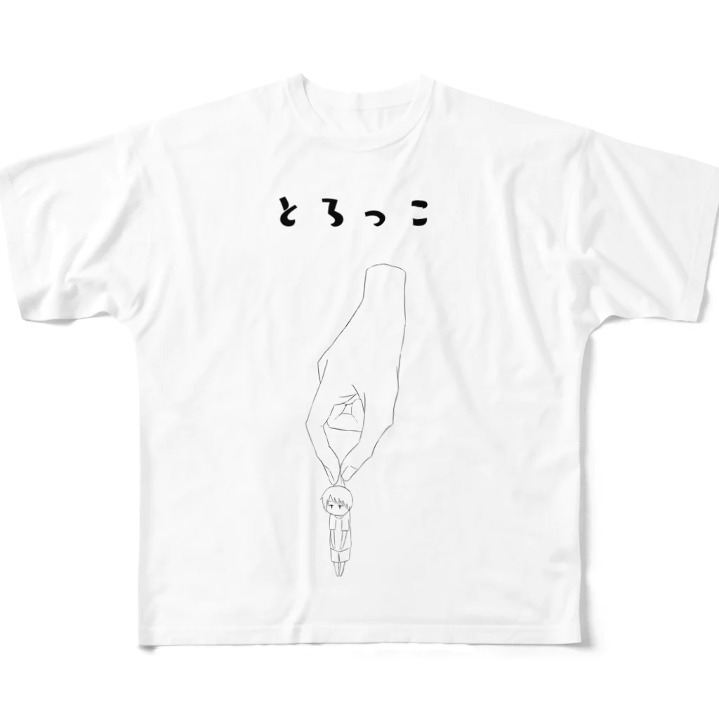 Pioのとろっこ(モノクロ) All-Over Print T-Shirt