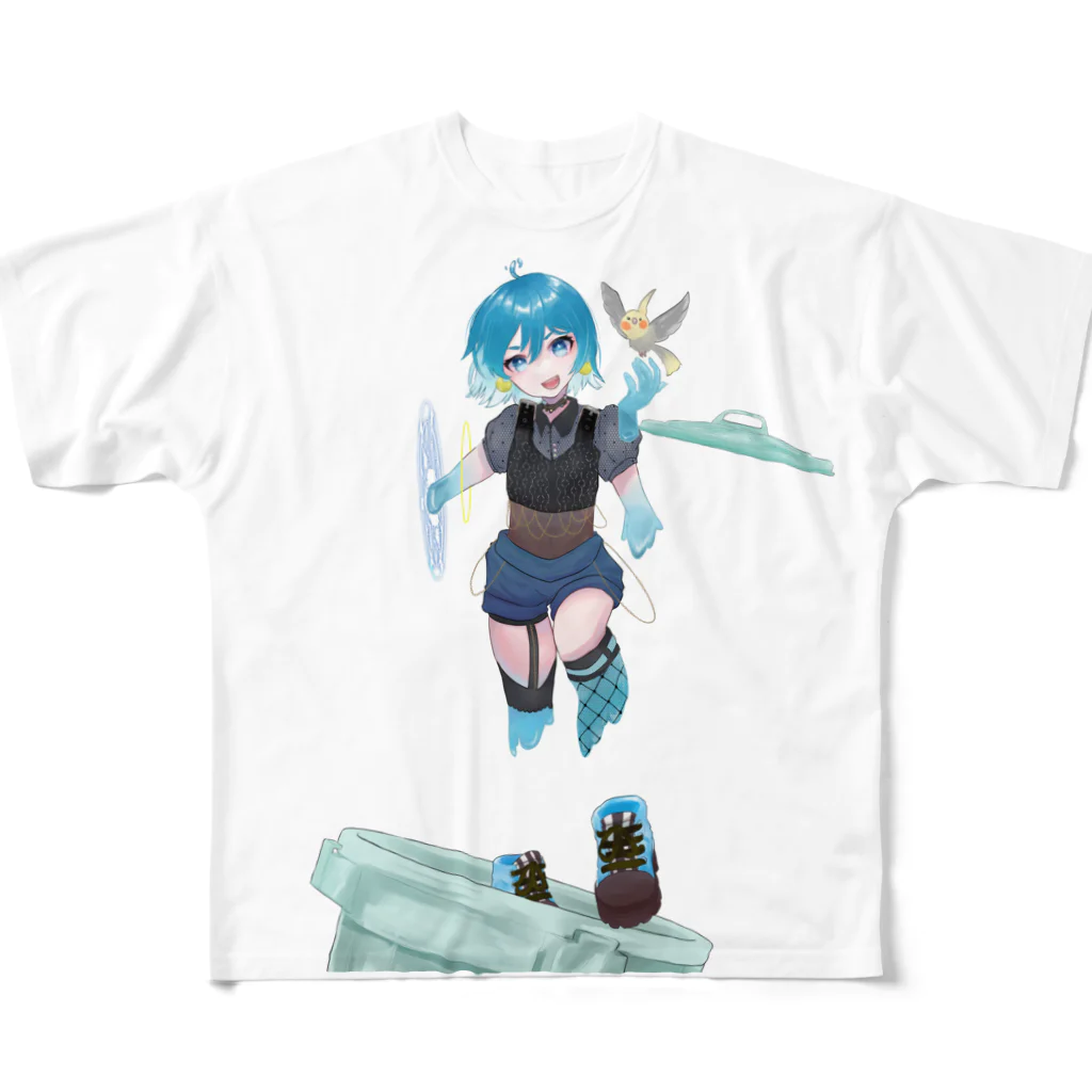 スライムバケツ店の有馬千草ママ冷音ちゃん（右手異空間B） All-Over Print T-Shirt