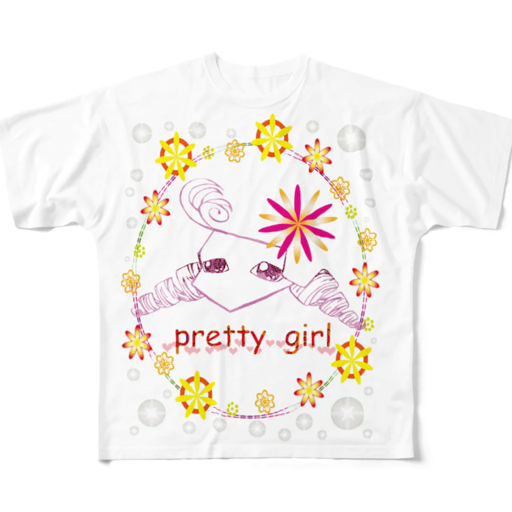 JapaneseArt Yui Shopのpretty girl All-Over Print T-Shirt