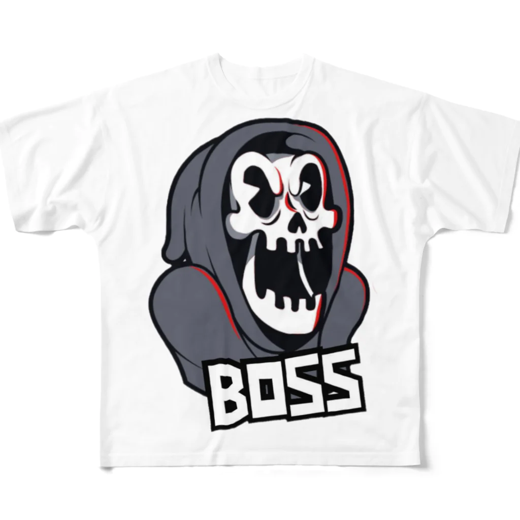 🅱️BOSS_🦉🦉🦉のBOSS スカル フルグラフィックTシャツ