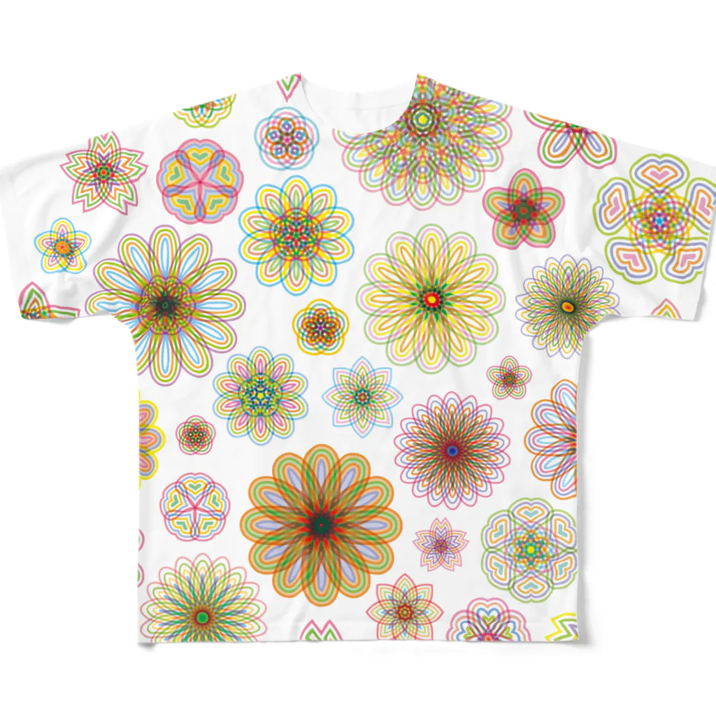 kimchinのやさしい色合いの花柄 All-Over Print T-Shirt