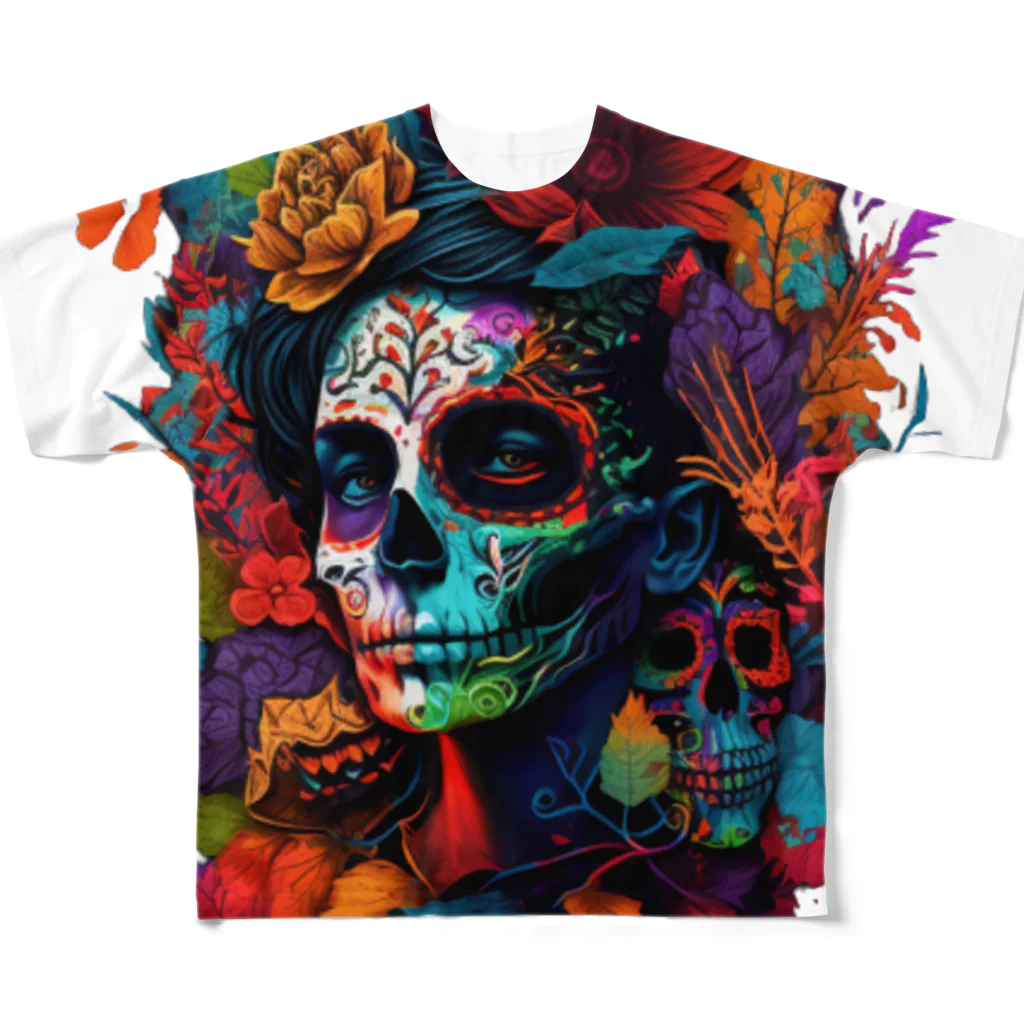 NoriNoriのDay of the Dead All-Over Print T-Shirt