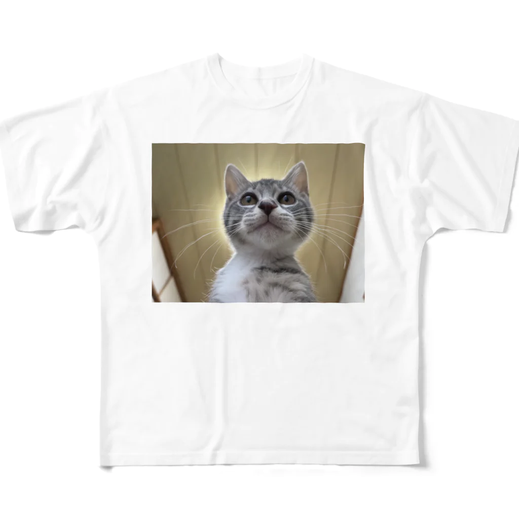 Vegeta_cat22の保護猫ベジータ　神 All-Over Print T-Shirt