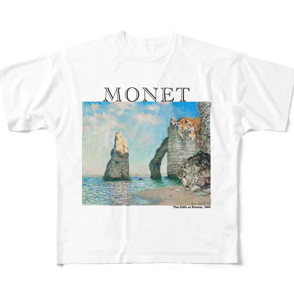 MUGEN ARTのモネ　エトルタの断崖  Claude Monet All-Over Print T-Shirt