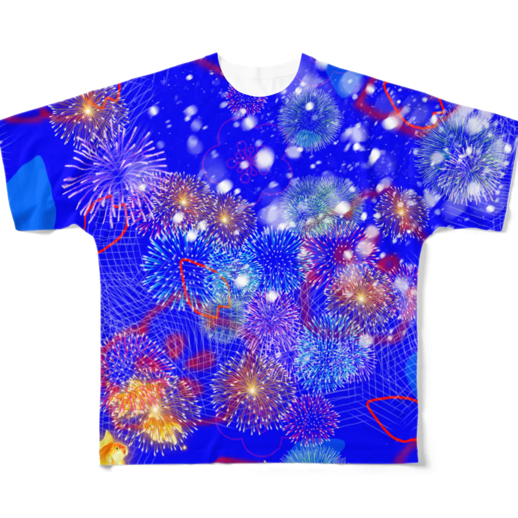 ZORUMEKIA あぞじぃーからの（zorumekia369）のHANABI NO SORA フルグラフィックTシャツ