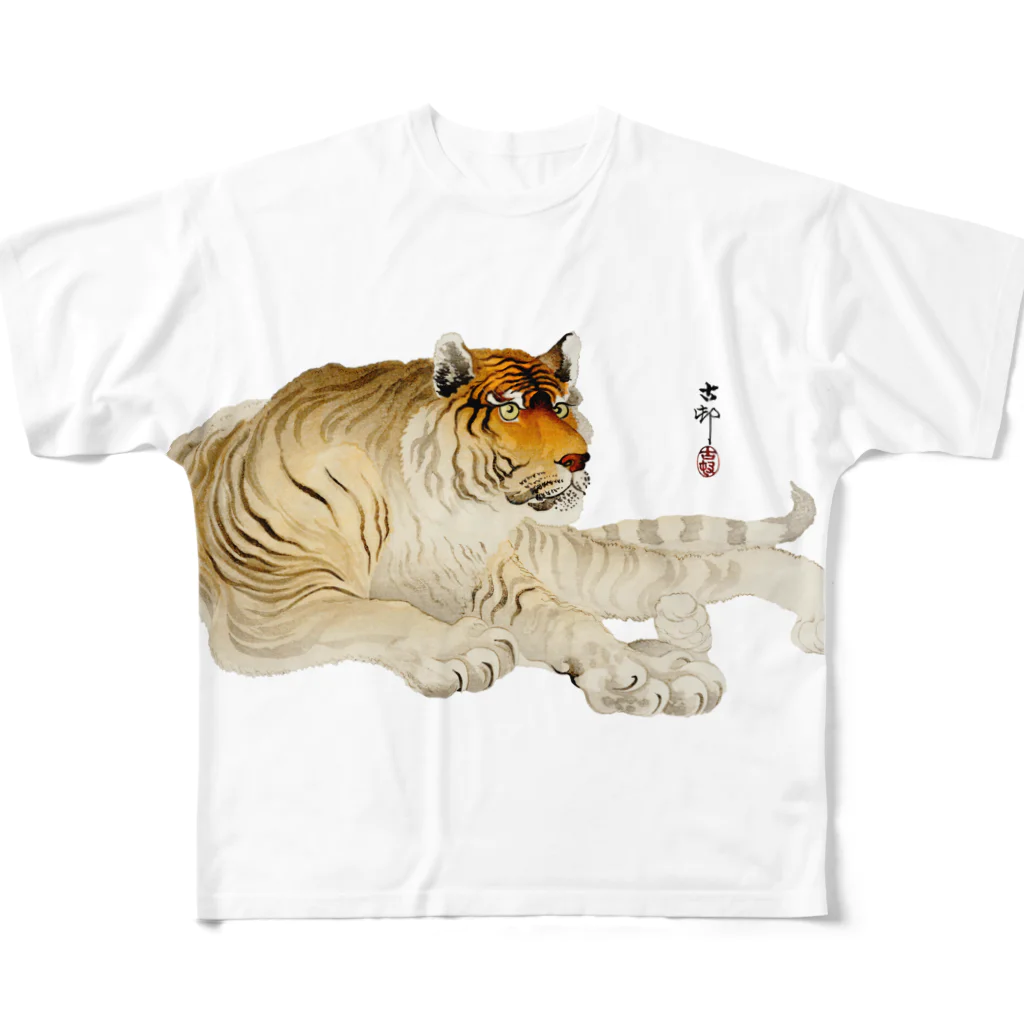 MUGEN ARTの小原古邨　虎　Ohara Koson / Tiger All-Over Print T-Shirt