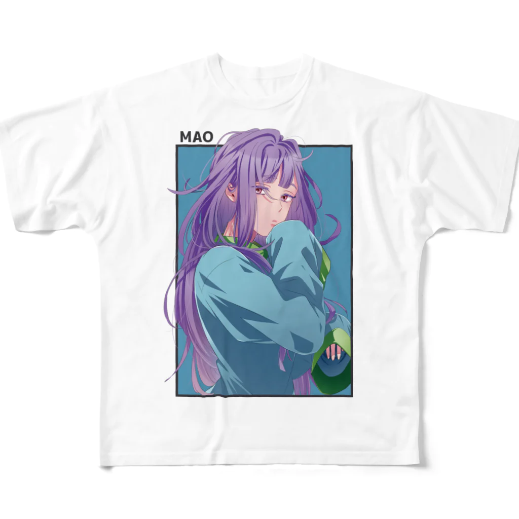 CHICHIZŌのMAOちゃん(寝起き) フルグラフィックTシャツ