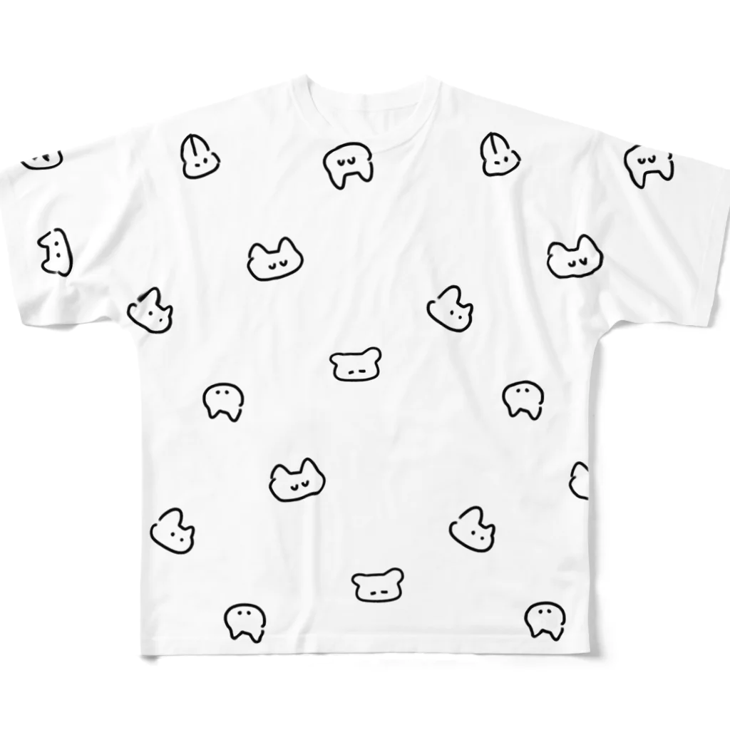 boutique-SENAUSAのせなうさばらばら フルグラフィックTシャツ