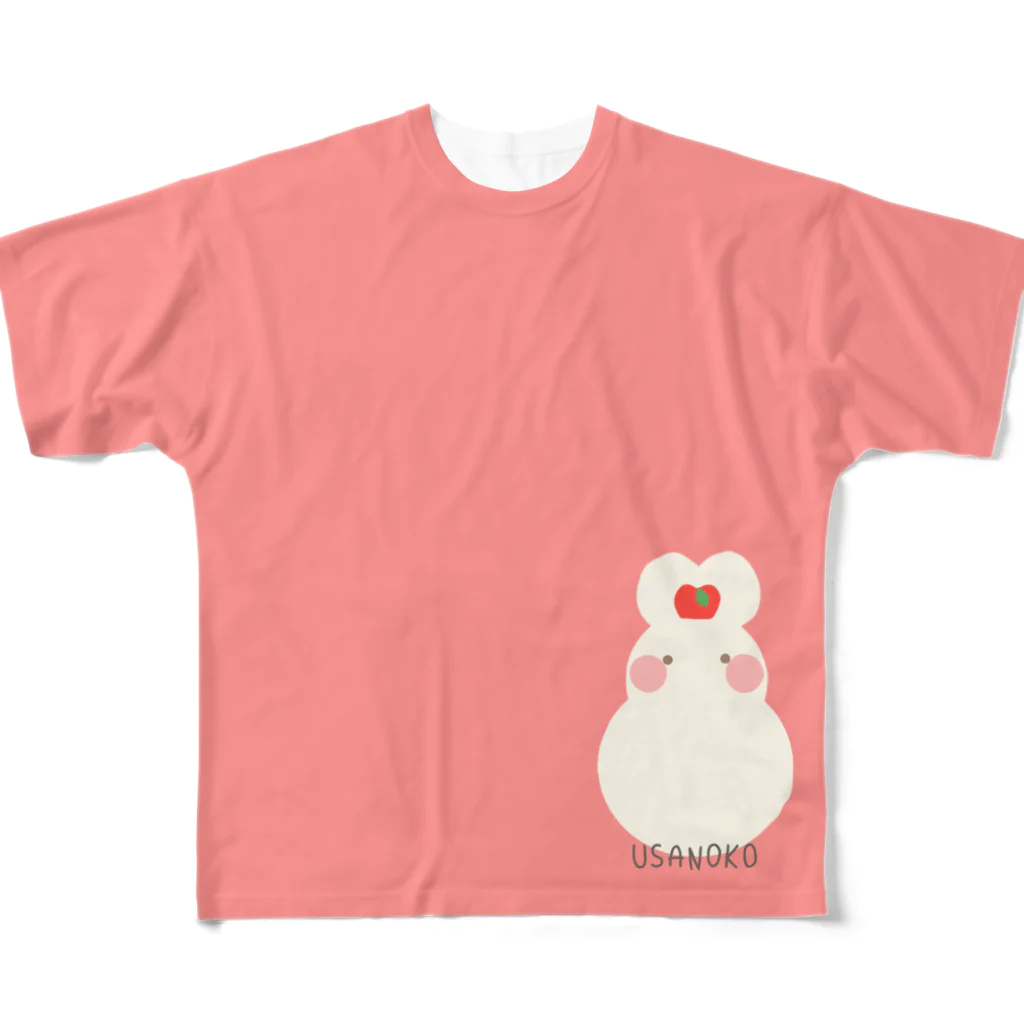 うさのこのぽちゃぽちゃ「うさぎさん①」 フルグラフィックTシャツ