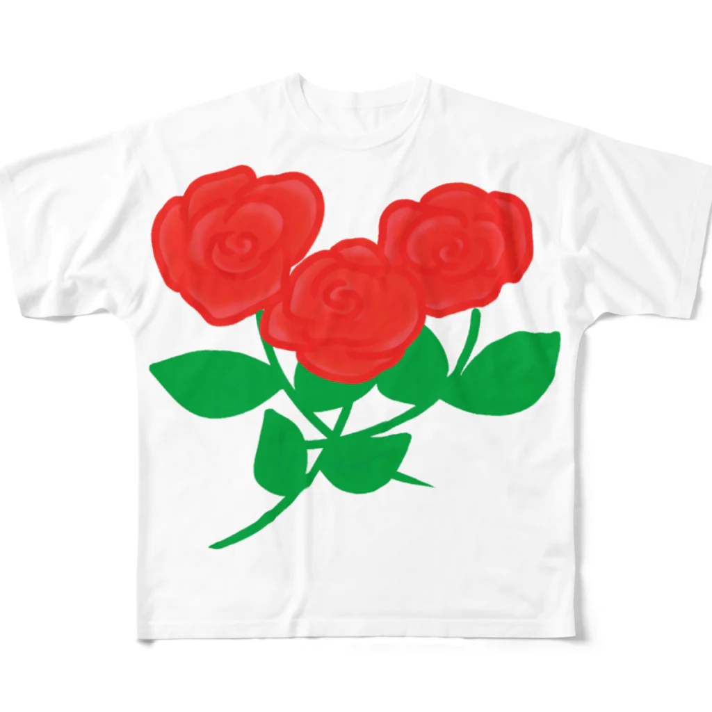 Lily bird（リリーバード）の深紅の薔薇① All-Over Print T-Shirt