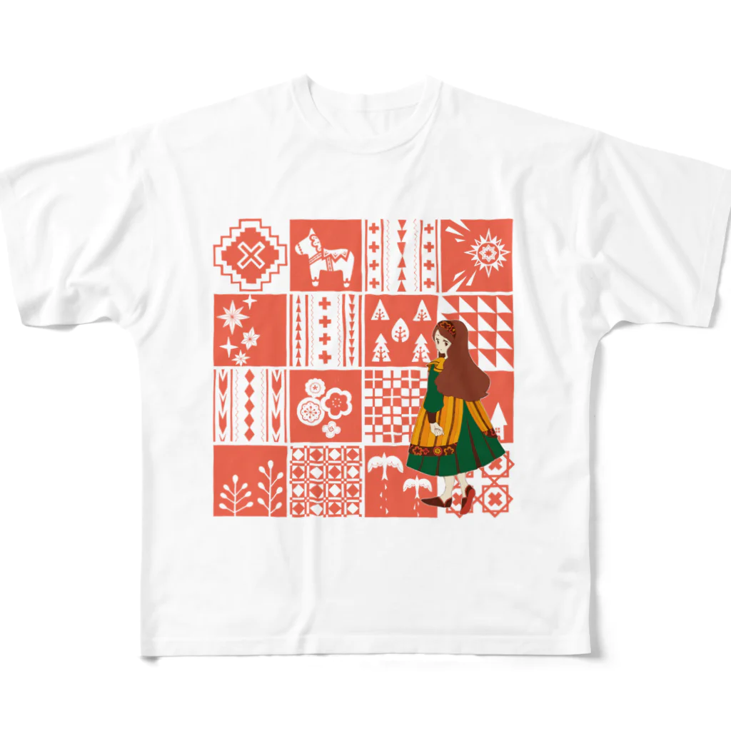 Cicogna（チコーニャ）のpatchwork GIRL All-Over Print T-Shirt