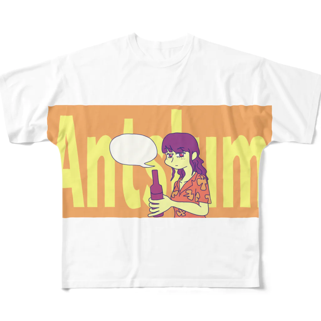 Antslumのビール女性 フルグラフィックTシャツ