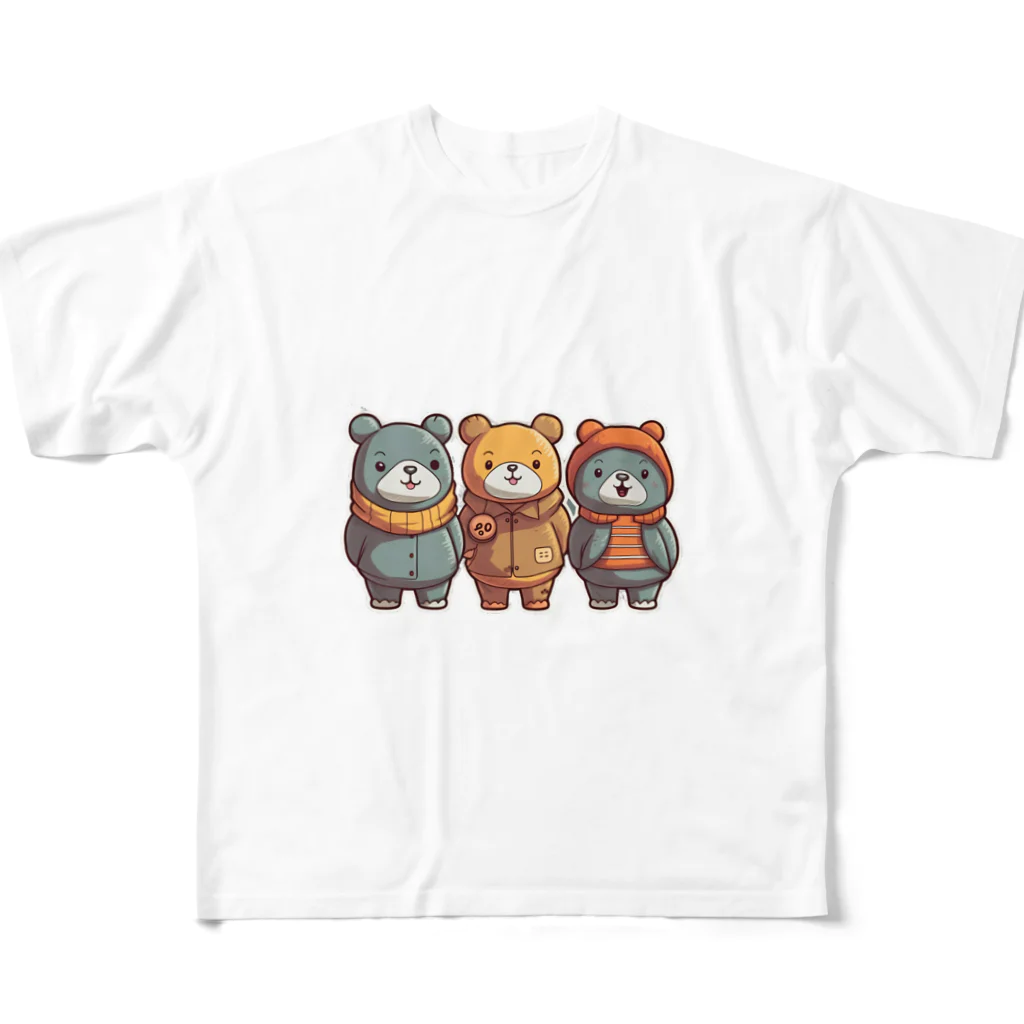 Cute ケース屋のクマ三兄弟 フルグラフィックTシャツ