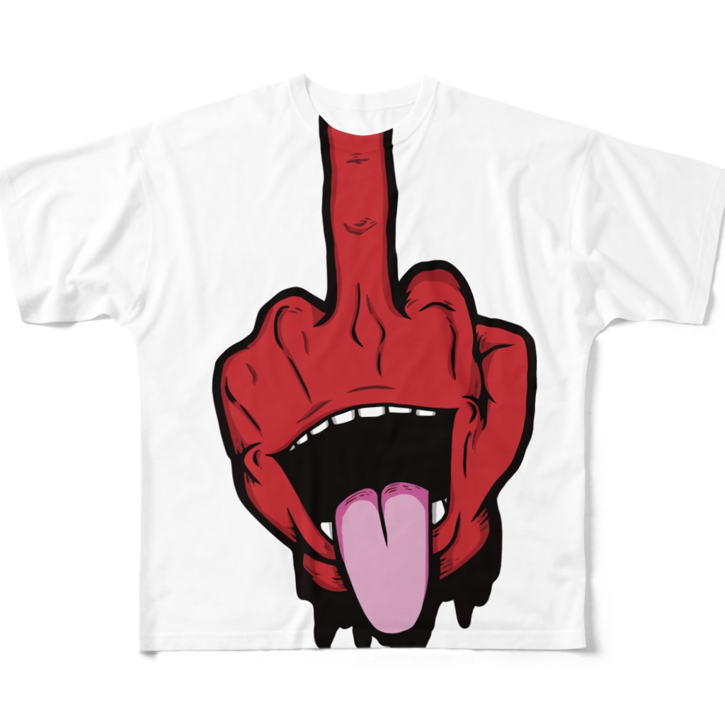 TRAVA design SHOPの挑発（赤） All-Over Print T-Shirt