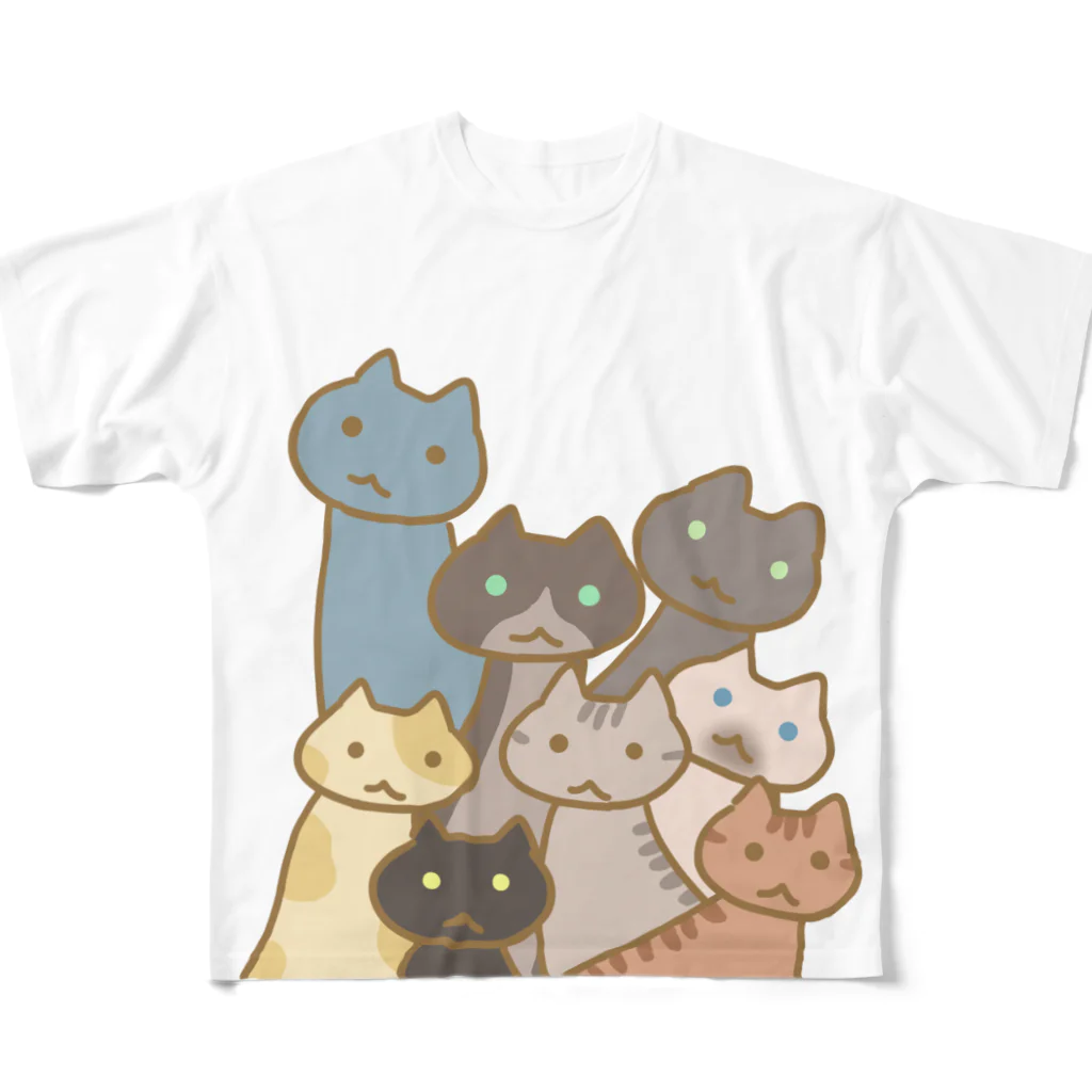 アトリエかののにゃんこ大集合 All-Over Print T-Shirt