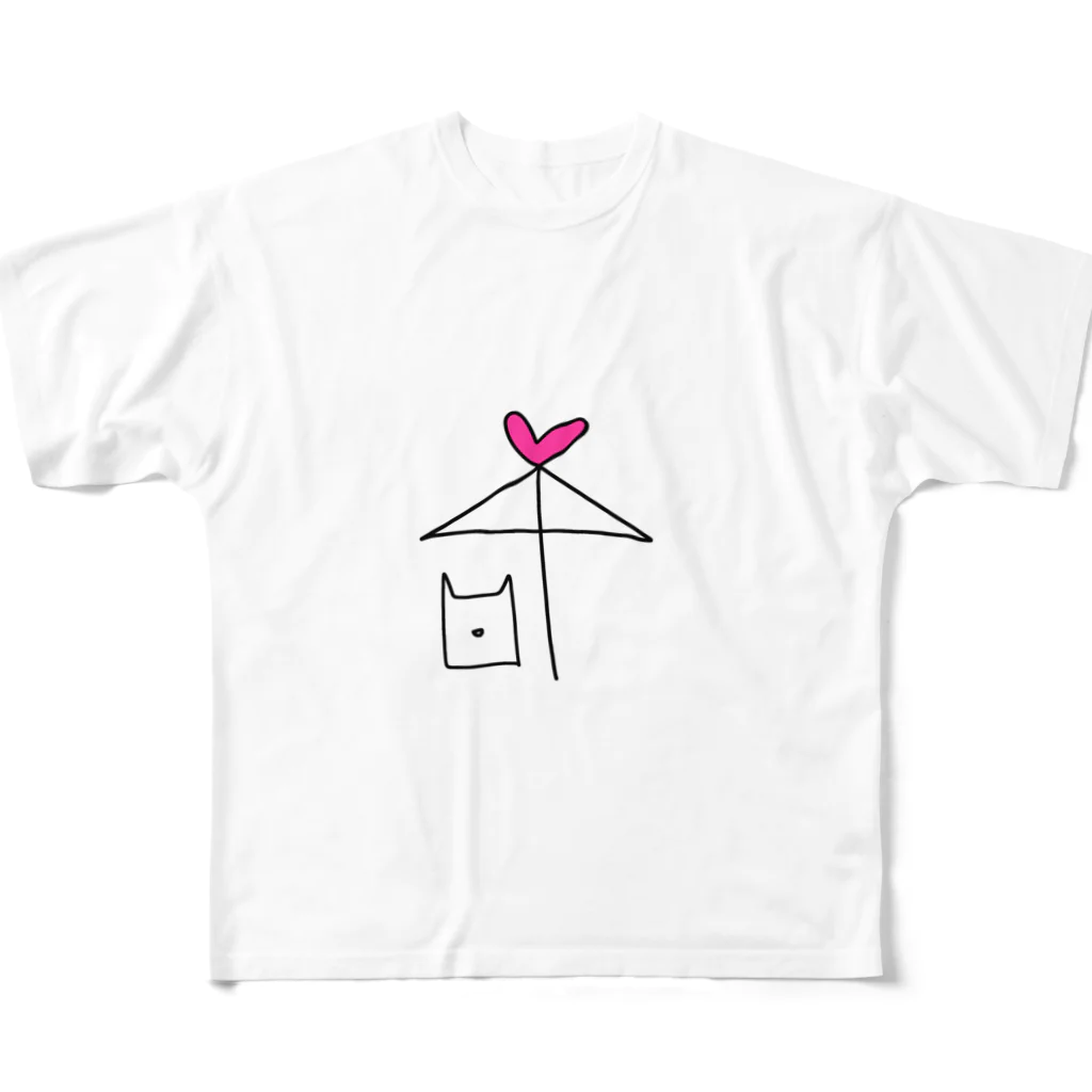 handmade asyouareの空いてますよ フルグラフィックTシャツ