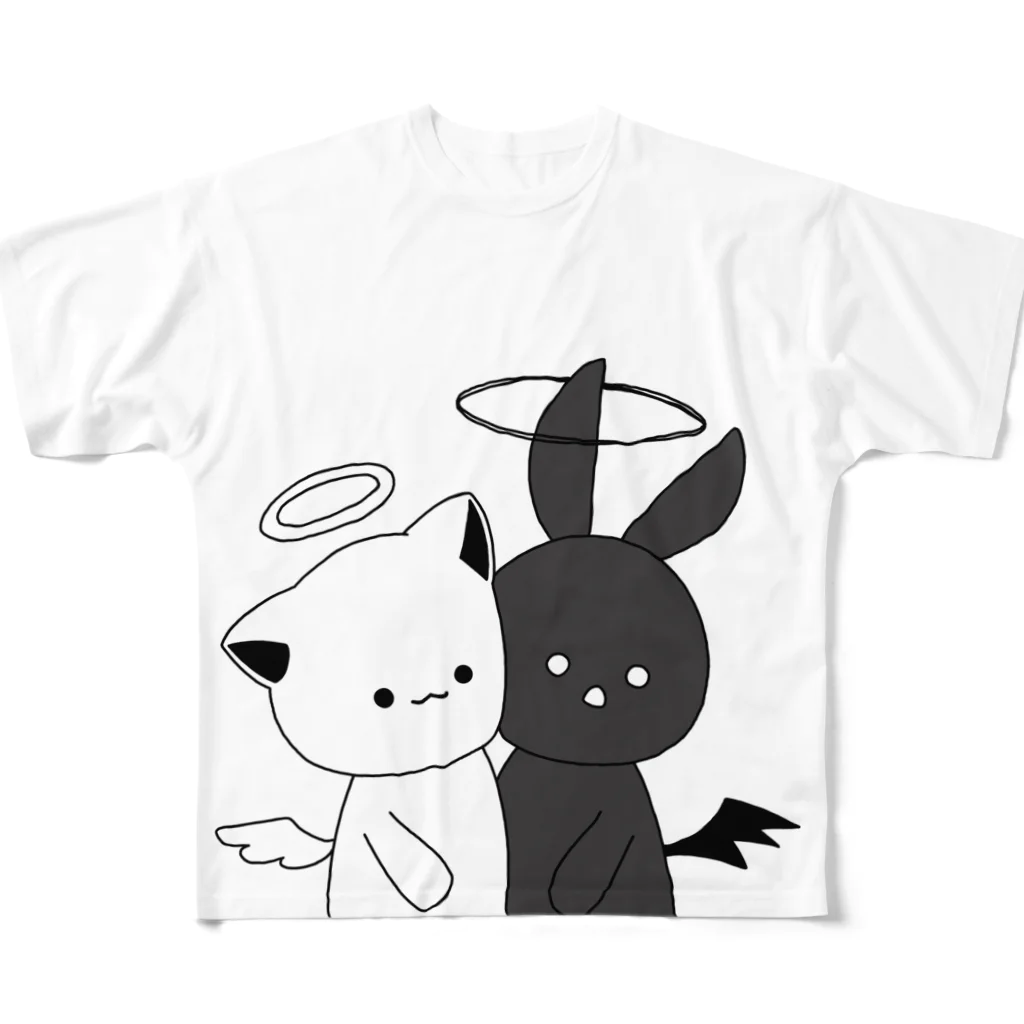 MochiMochi SHOPのこむぎ&ぽむ（むにっ） All-Over Print T-Shirt