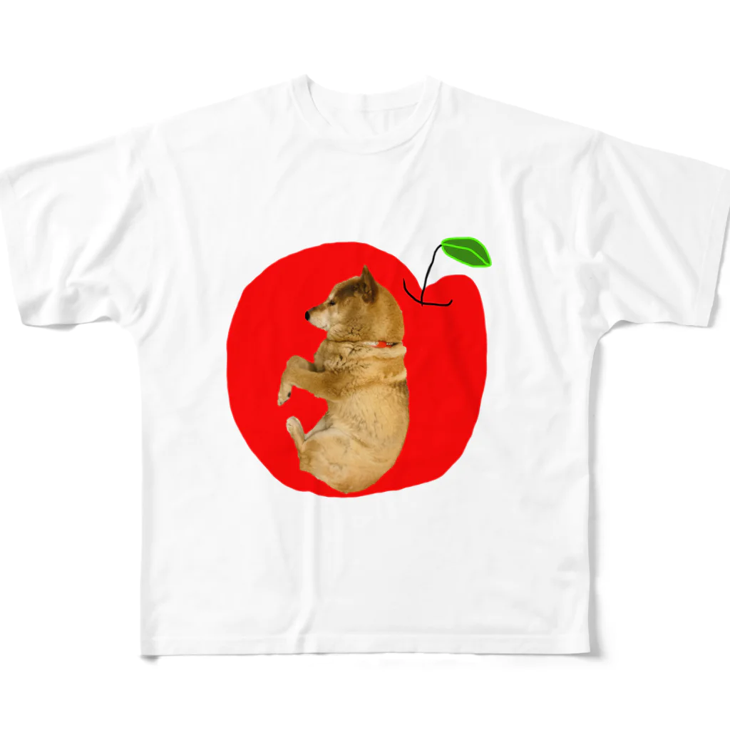 柴犬しばわんこhana873のりんご&わんこ林檎と柴犬 All-Over Print T-Shirt