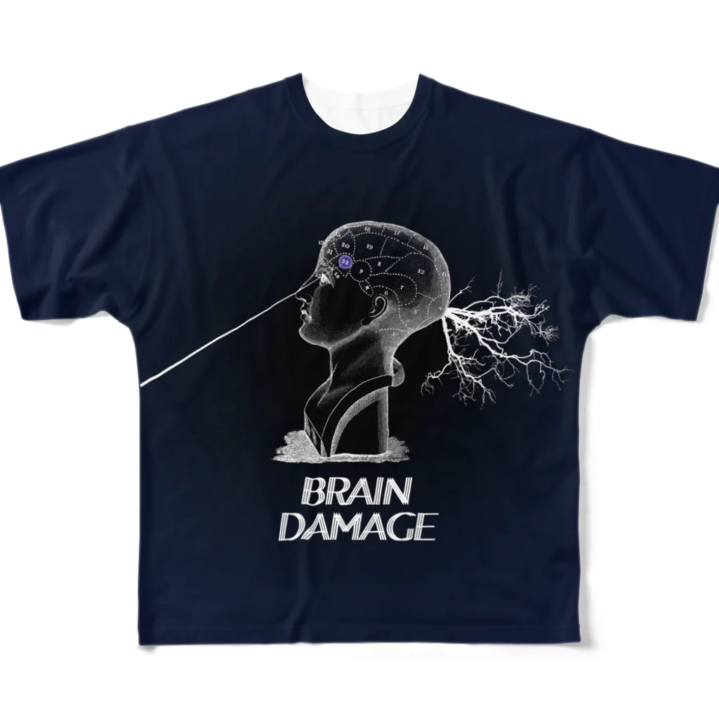 psyche psychoのNo.001 BRAIN DAMAGE フルグラフィックTシャツ