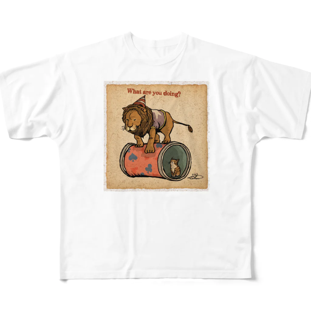 まつもトイズのライオンとネコちゃん！ All-Over Print T-Shirt