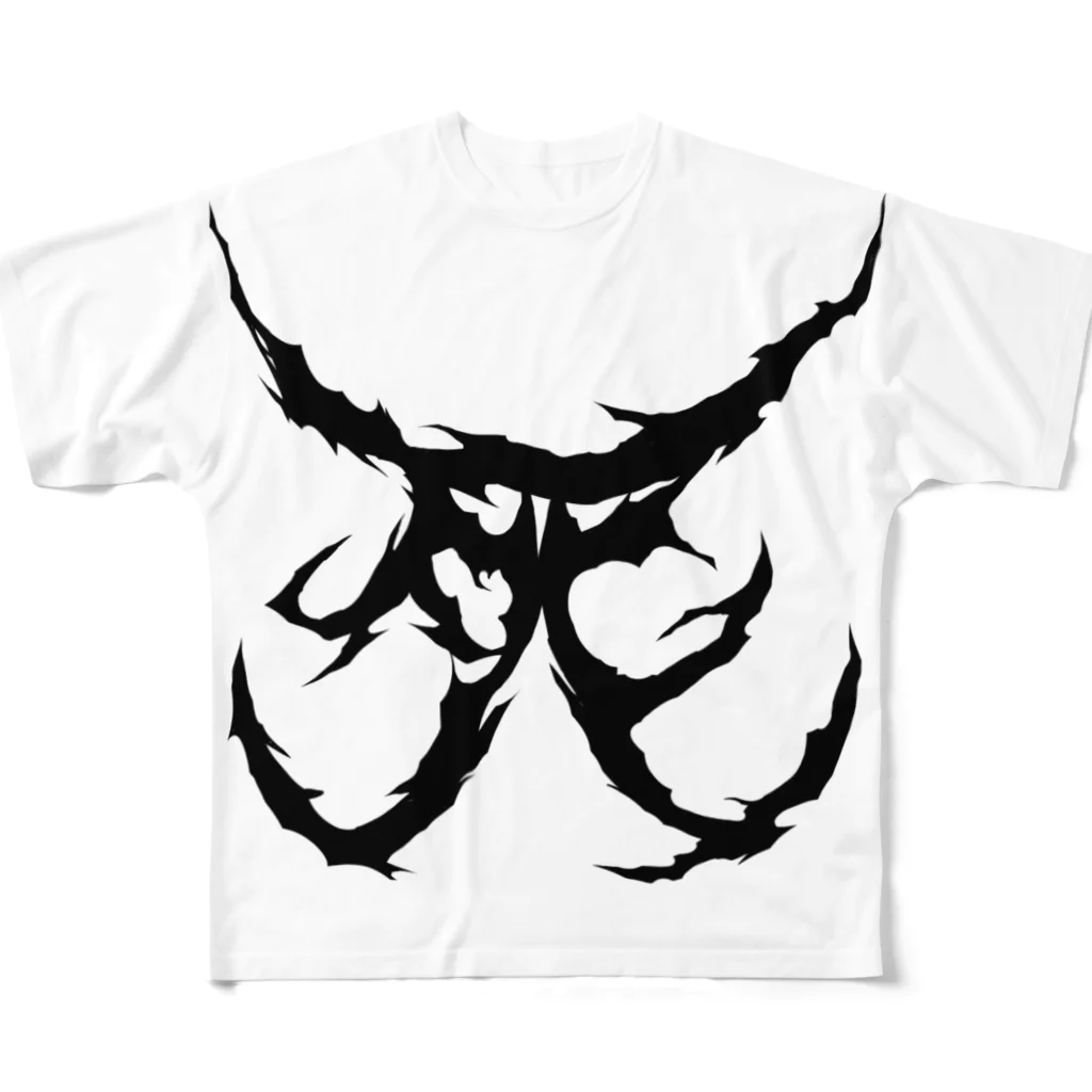 Hachijuhachiの死　DEATH METAL LOGO BLACK All-Over Print T-Shirt