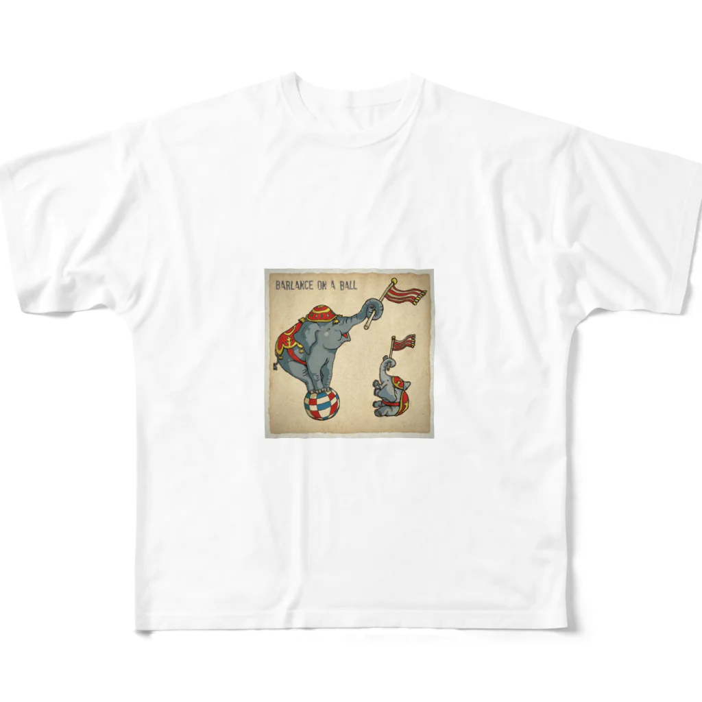 まつもトイズの玉乗りゾウさん All-Over Print T-Shirt