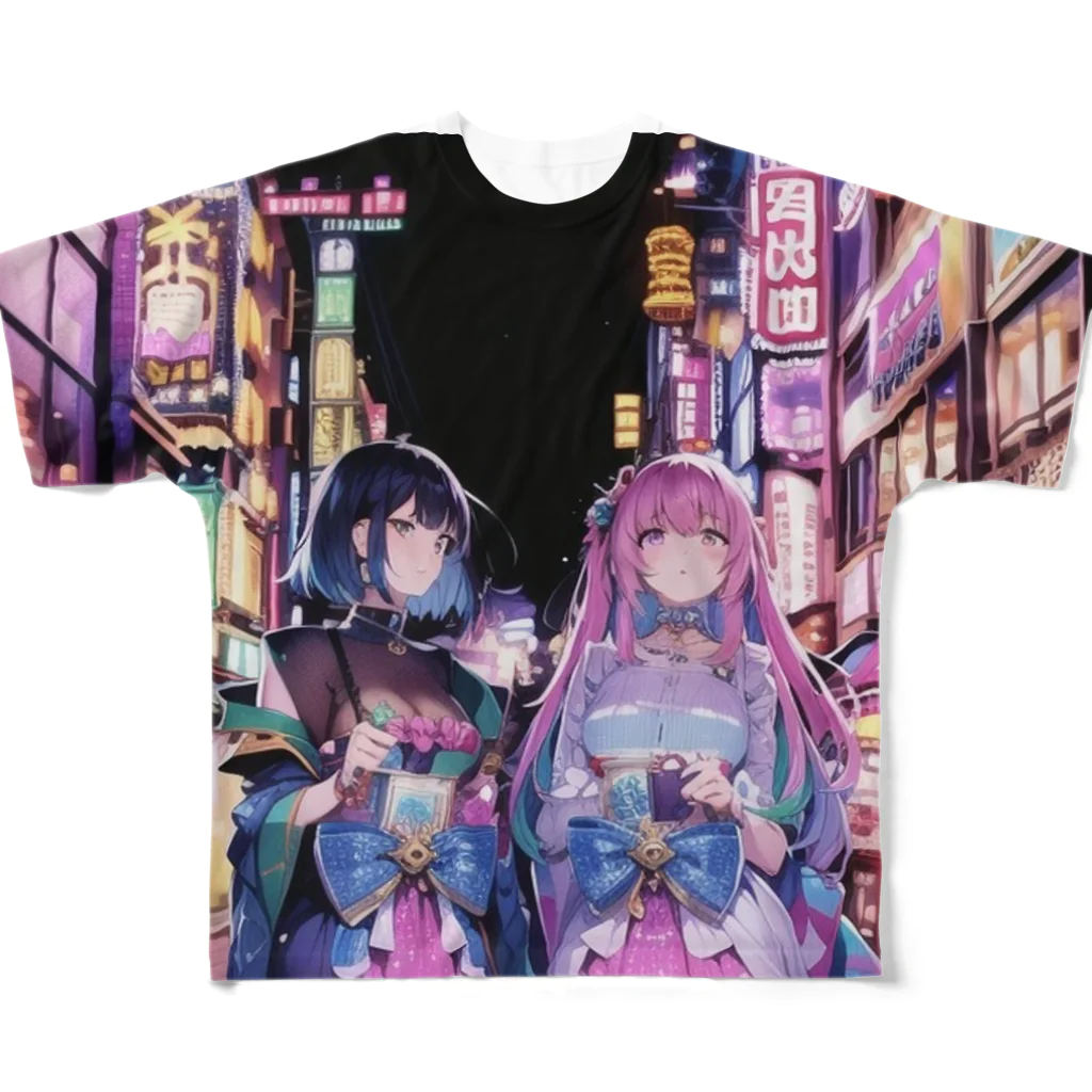 神楽shop💋の神楽姉妹1 フルグラフィックTシャツ