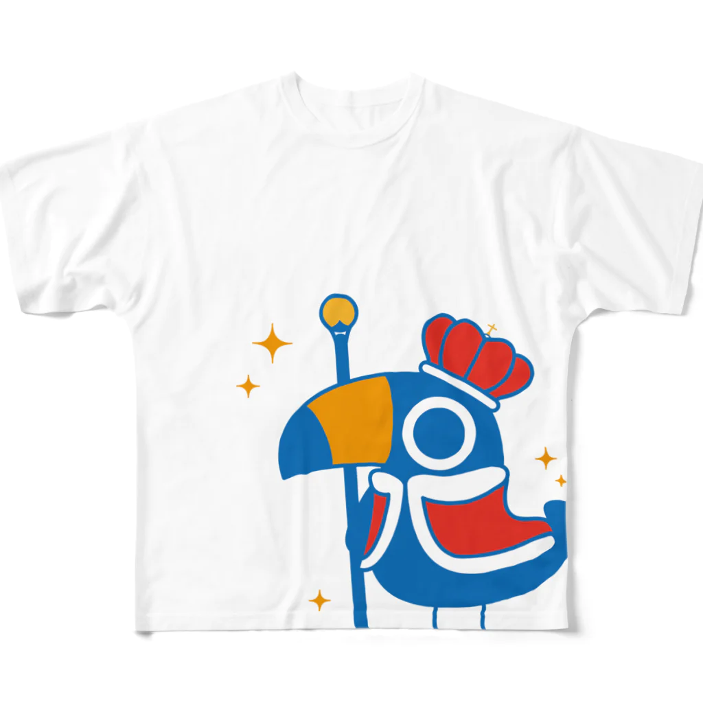 babigon shop on the earth のオオハシくん フルグラフィックTシャツ