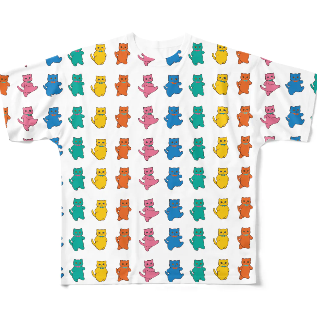 ふわにゃんshopのColorful Cats All-Over Print T-Shirt