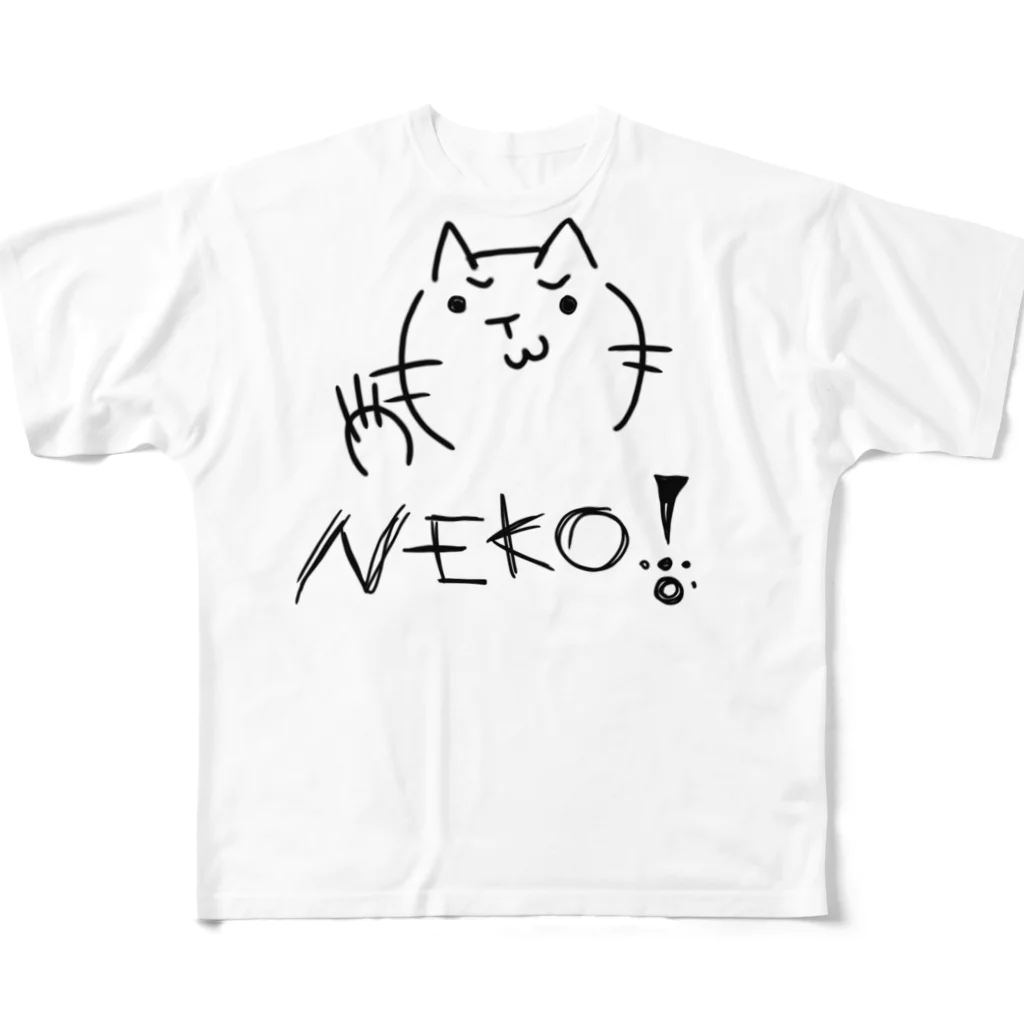 りんご汁のNEKOてぃー フルグラフィックTシャツ