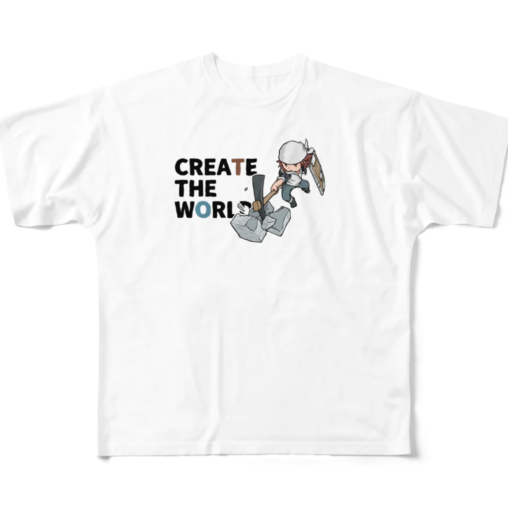 mocchi’s workshopのCREATE THE WORLD All-Over Print T-Shirt