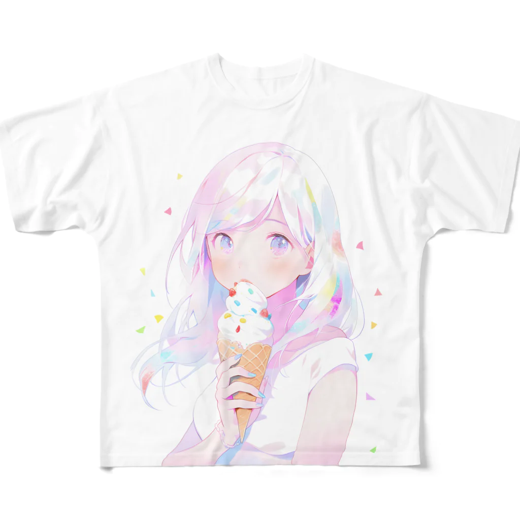 ヤバいTシャツ屋しゃんの暑い夏はアイスだ007 フルグラフィックTシャツ