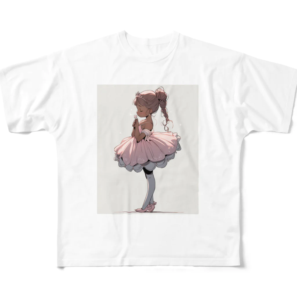 RORONOA/ろろのあのcute ballerina All-Over Print T-Shirt