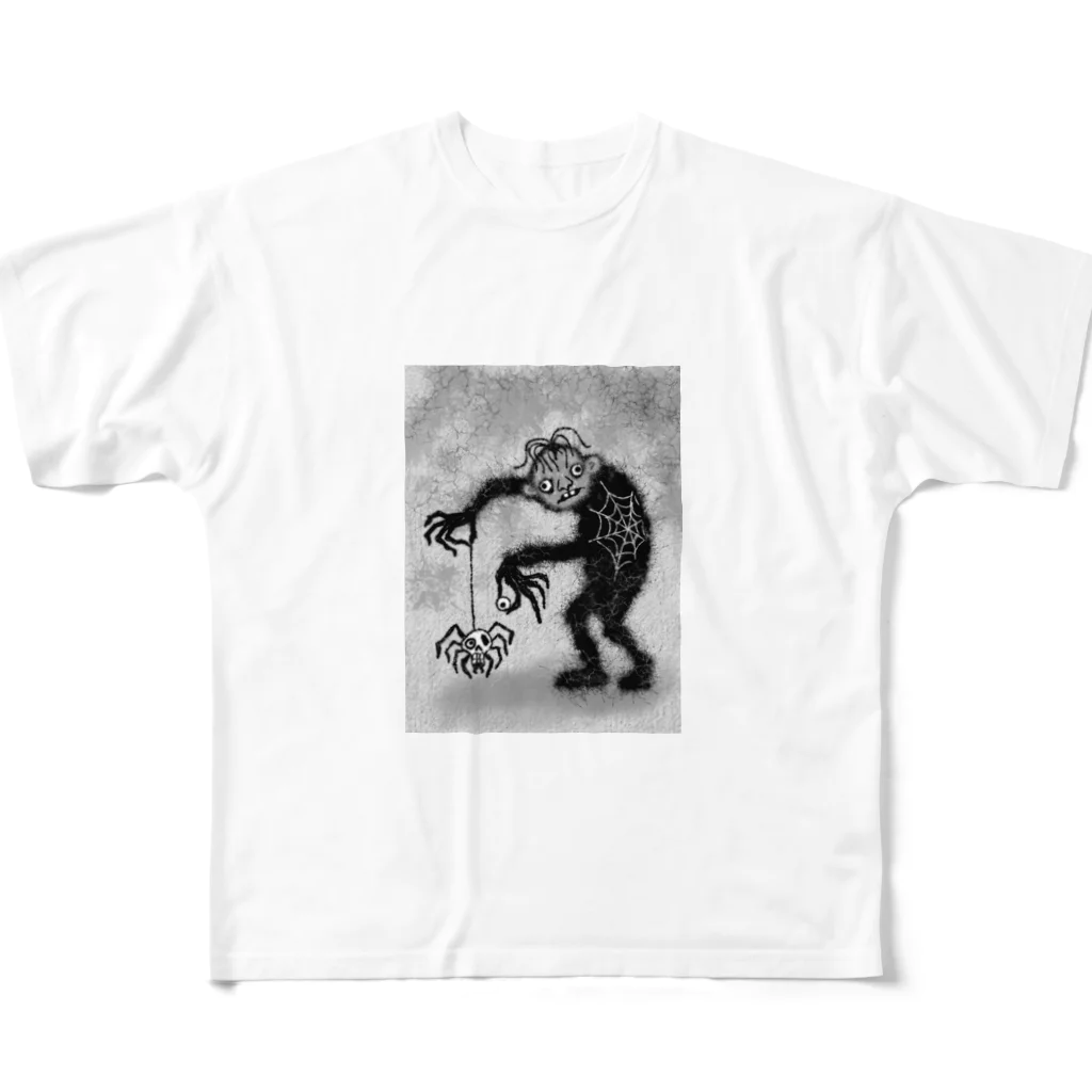 ハラDの風変わりショップのクモの巣男 All-Over Print T-Shirt