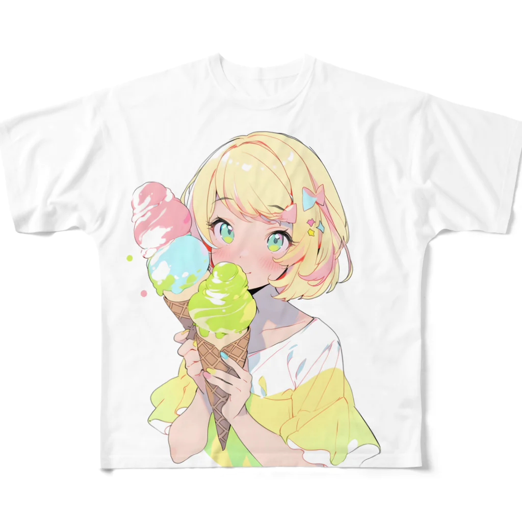 ヤバいTシャツ屋しゃんの夏だ！アイスだ 017 All-Over Print T-Shirt