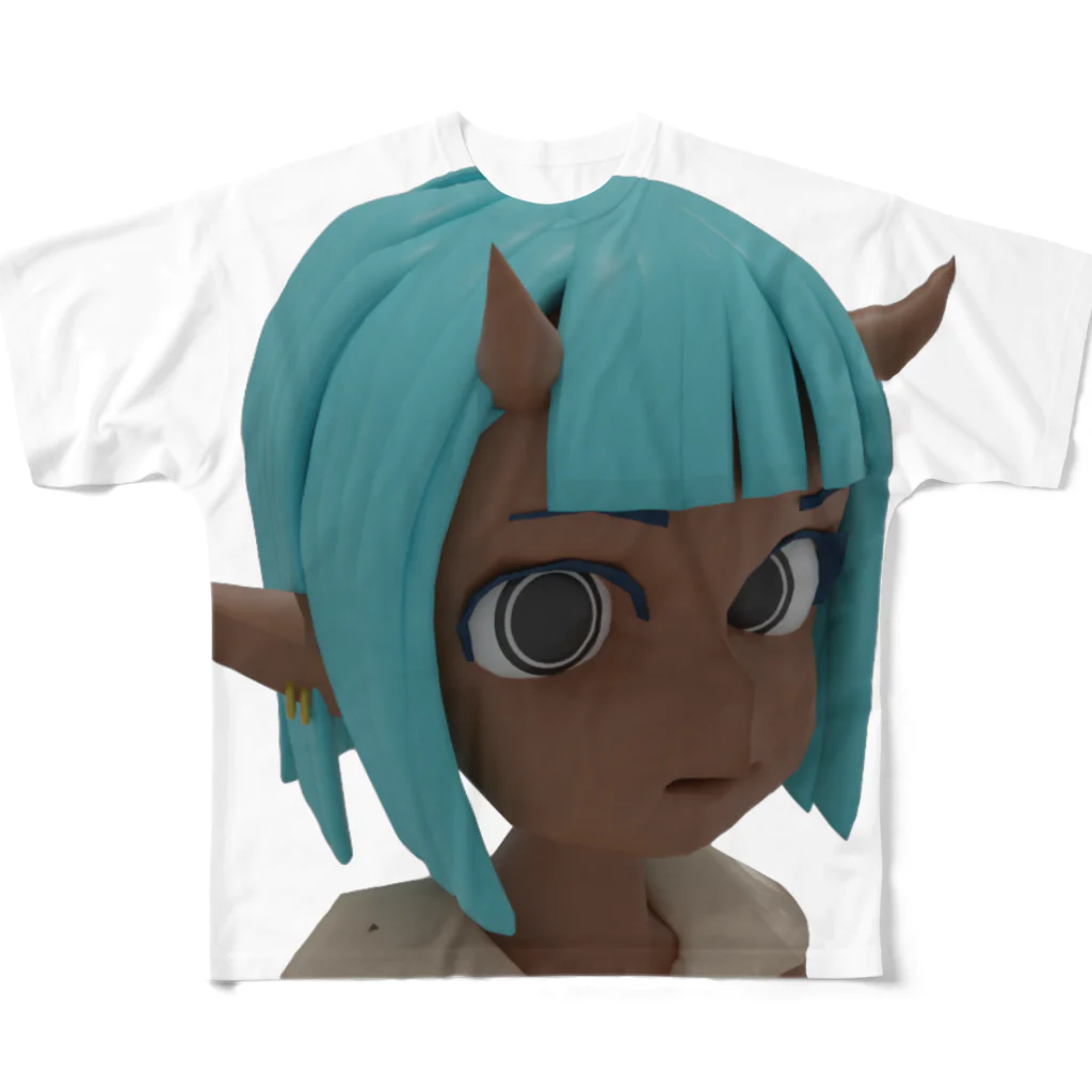 bunbunbububunの3D modeled imp girl フルグラフィックTシャツ