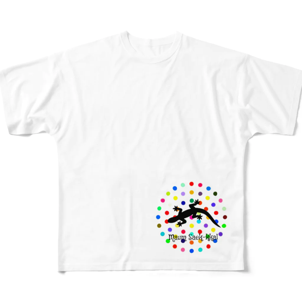 Maum Saek-kkalのpolka dots design LIZARD フルグラフィックTシャツ