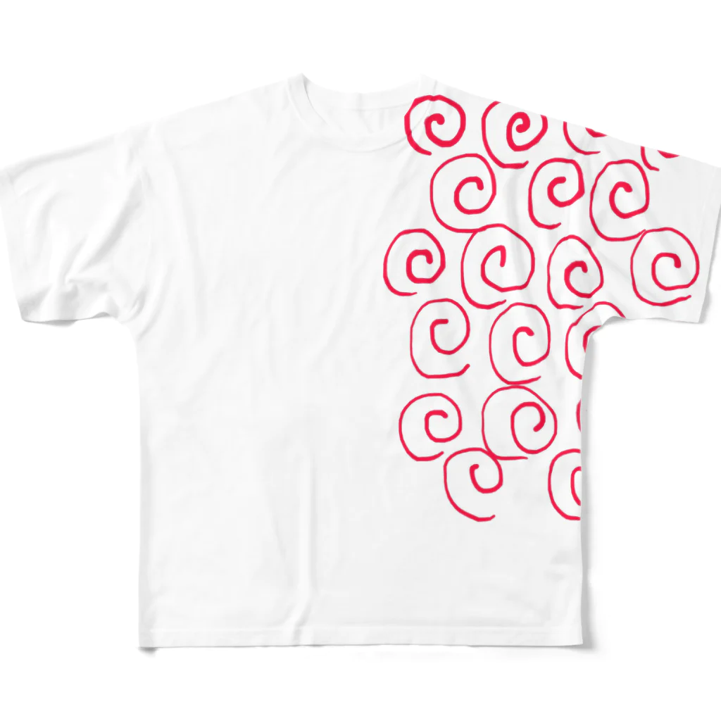 rice111の渦巻模様 All-Over Print T-Shirt