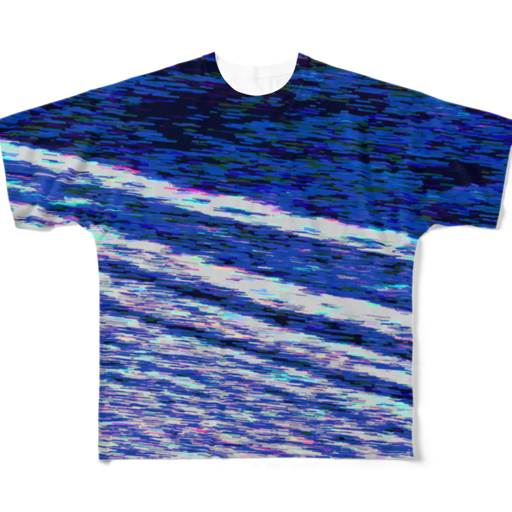 水草の波打ち際（夜） All-Over Print T-Shirt