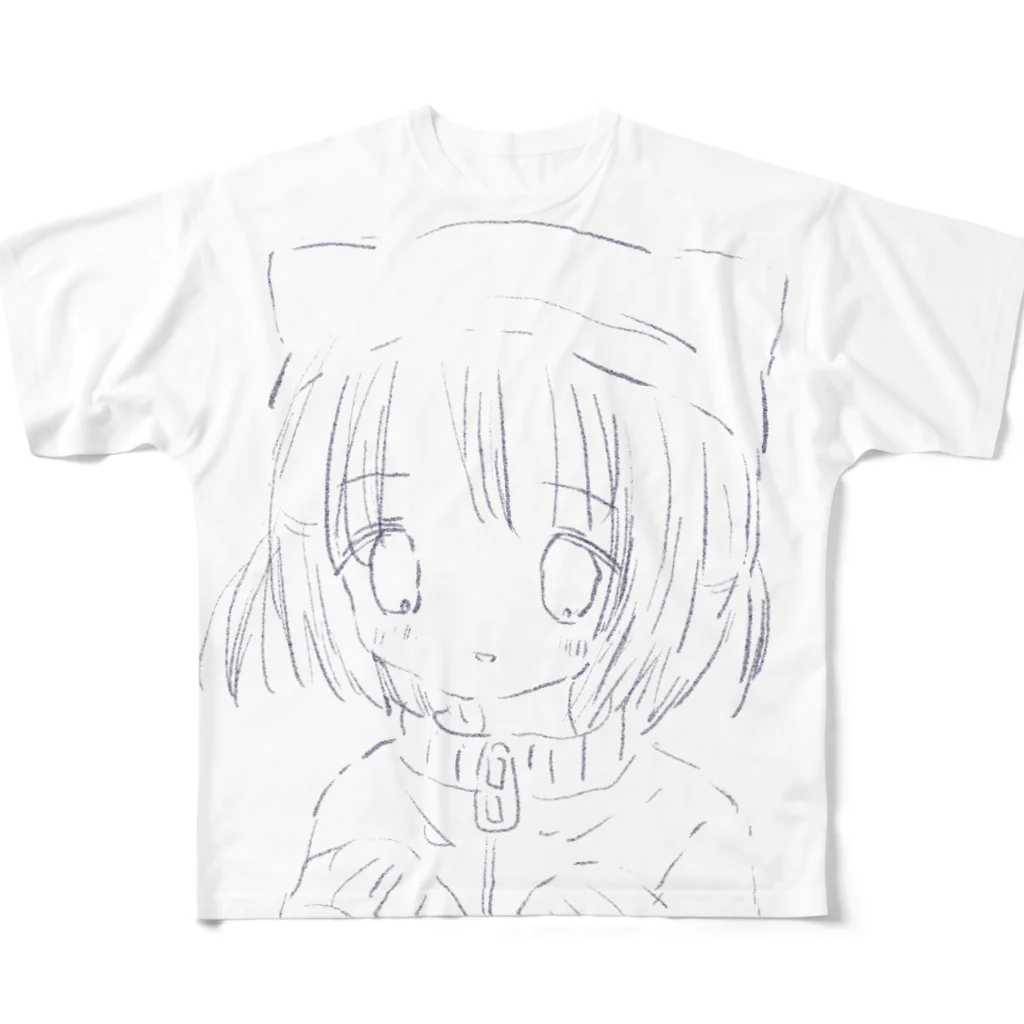 あくむ病院のふわねこ・しんどろ～む All-Over Print T-Shirt