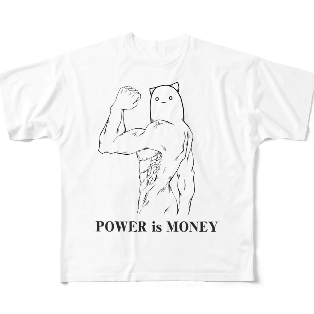 殺戮の勇者のPOWER is MONEYシャツ All-Over Print T-Shirt