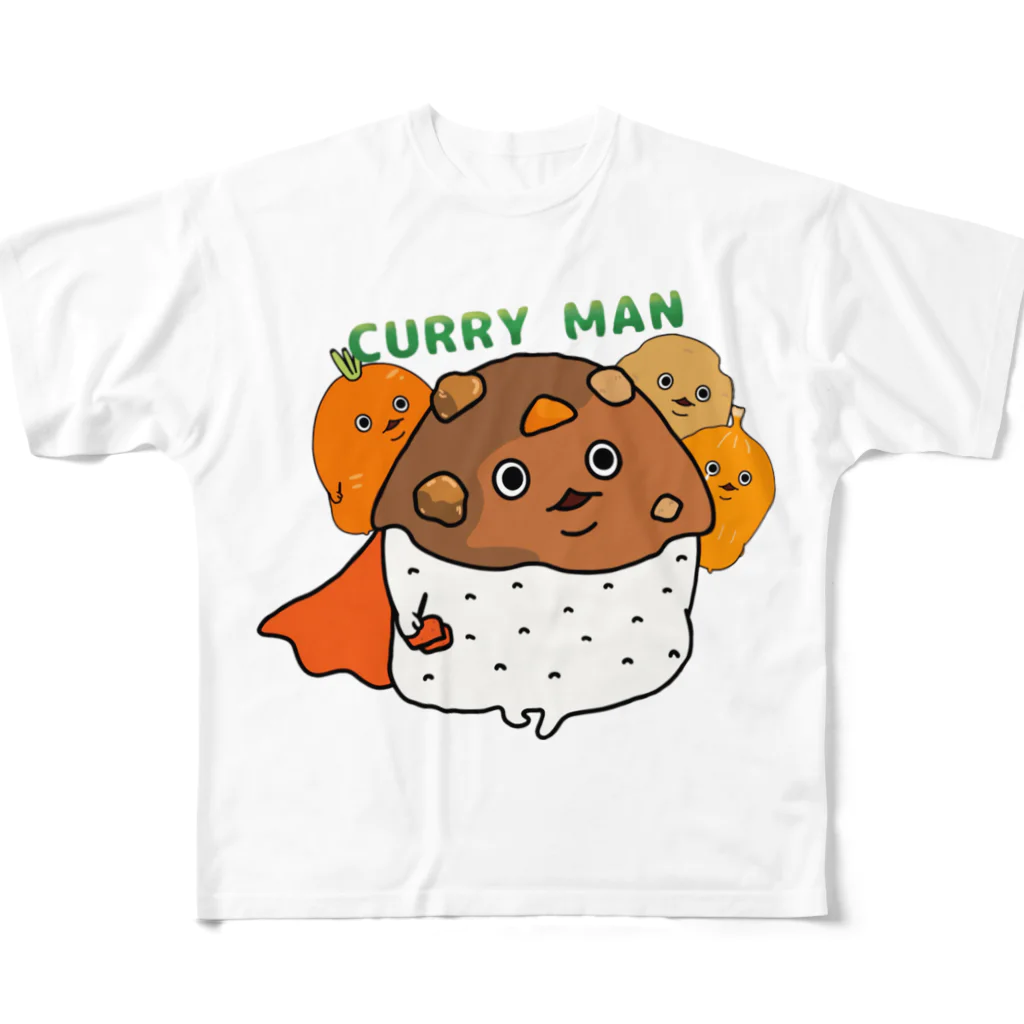 ちゅい🍎End of Food🍎のEnd of Food カレーライス フルグラフィックTシャツ